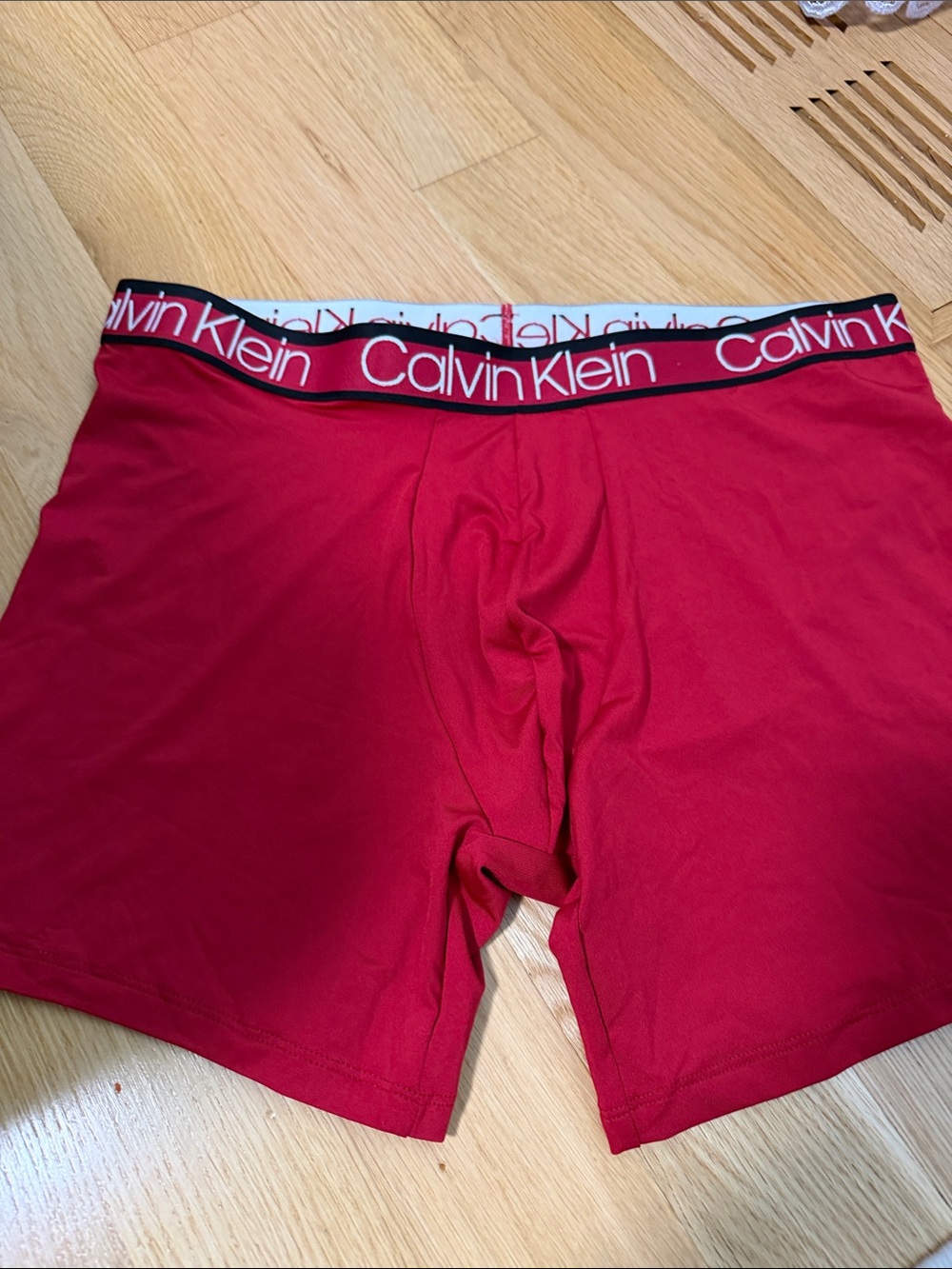 Calvin Klein Red Men's Boxer Briefs with Logo Waistband